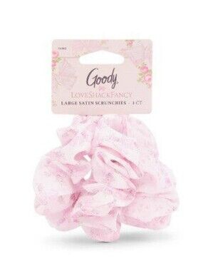 Goody LoveShackFancy Large Satin Scrunchies - Pink Floral (3ct)